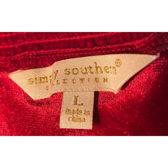 Simply Southern Collection Red Wine Tier Dress Velvet Velour Renaissance Theatre - Picture 4 of 5